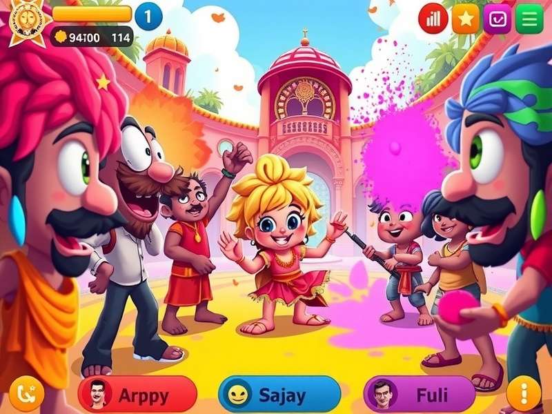 Colorific Holi Journey community screen showing players interacting